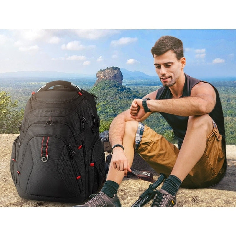 Laptop Backpack 50L – TSA-Friendly, Water-Resistant, RFID Safe – USB Port - Zip Lock & 17 Inch Laptop Compartment – Black