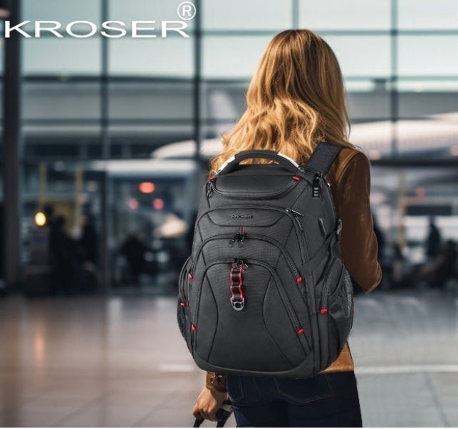 Laptop Backpack 50L – TSA-Friendly, Water-Resistant, RFID Safe – USB Port - Zip Lock & 17 Inch Laptop Compartment – Black