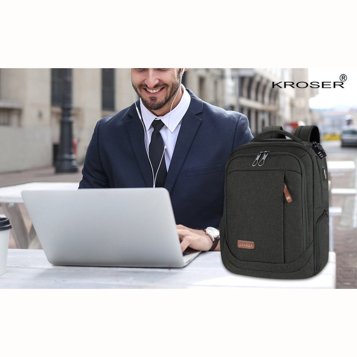 Laptop Backpack 17-Inch – Lightweight, Water-Resistant - USB Port & RFID Pockets – Unisex
