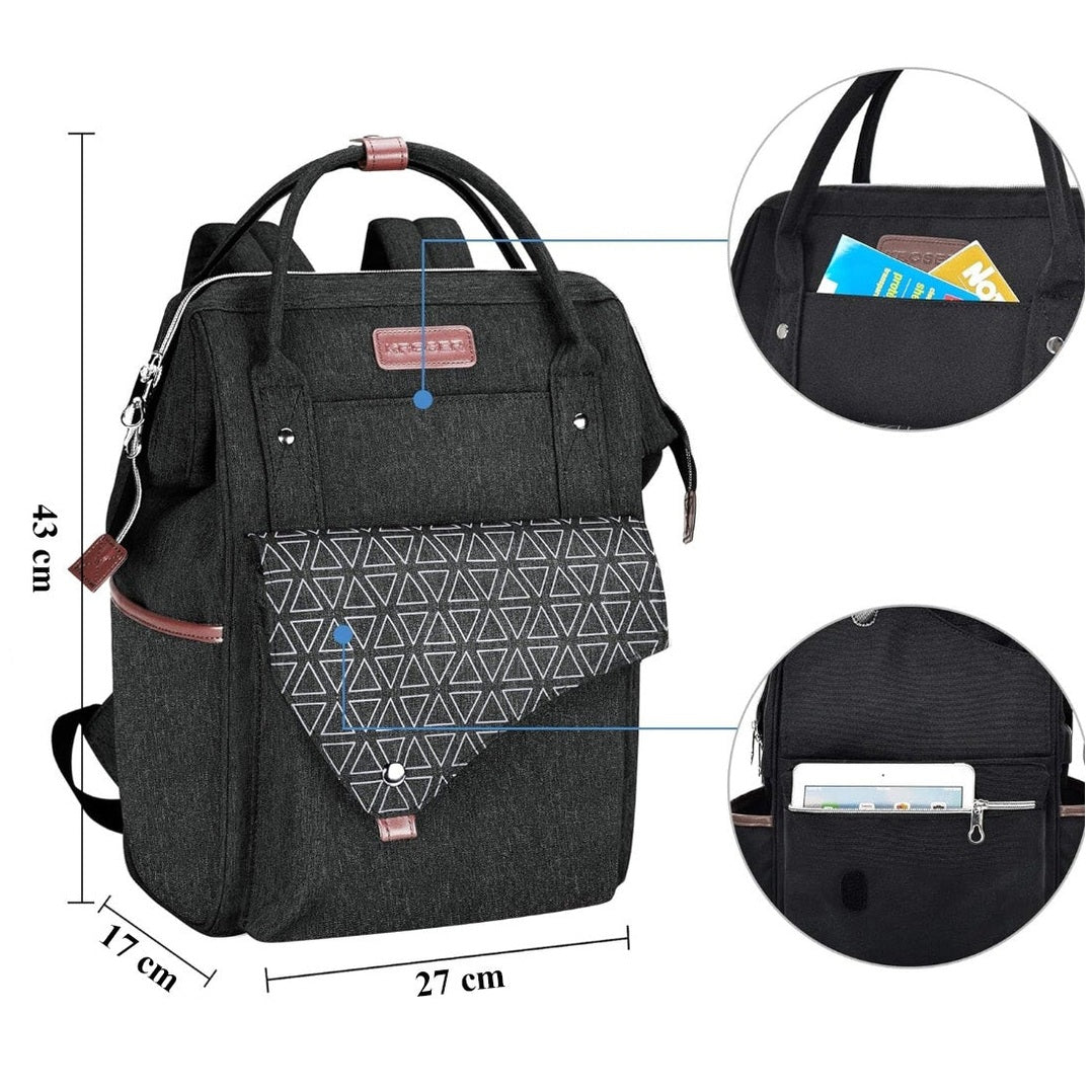 Laptop Bag 15.6-Inch Lightweight, Water Resistant Shoulder Backpack with USB Port, Unisex