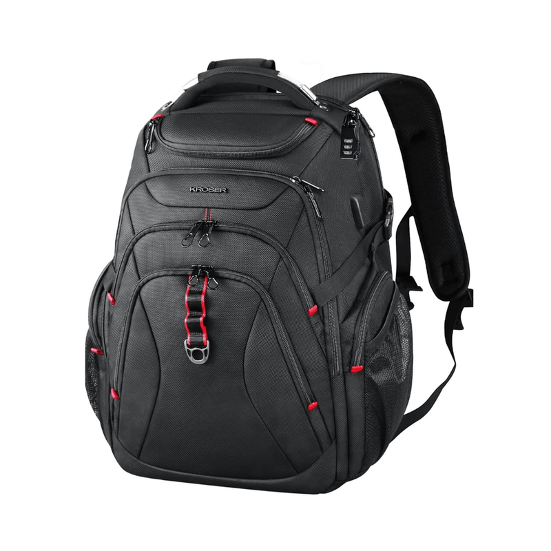 Laptop Backpack 50L – TSA-Friendly, Water-Resistant, RFID Safe – USB Port - Zip Lock & 17 Inch Laptop Compartment – Black