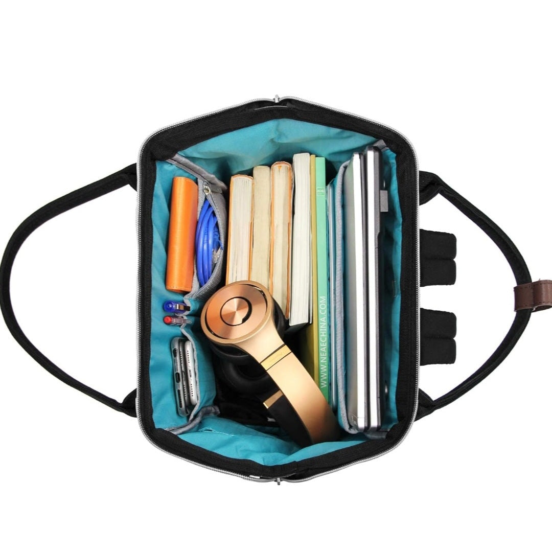 Laptop Bag 15.6-Inch Lightweight, Water Resistant Shoulder Backpack with USB Port, Unisex