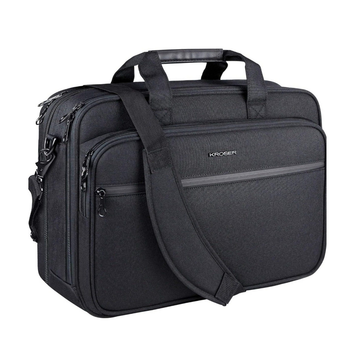 Kroser Business Laptop Briefcase - 17 Inch - Water-Resistant - Expandable & RFID Protected - Lightweight Shoulder Briefcase for Men & Women