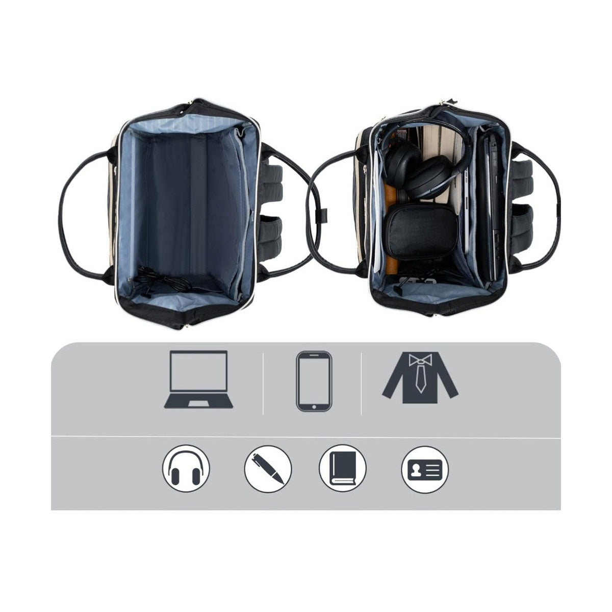 Laptop Backpack 17-Inch Durable Water-Resistant & RFID Safe, Lightweight with Stylish Gold Zippers