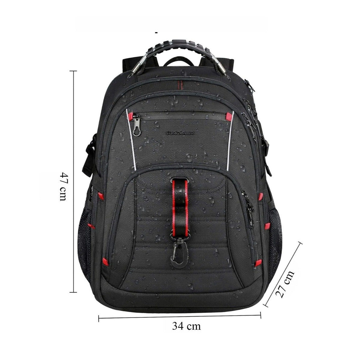 Travel Laptop Backpack 48L TSA-Friendly - Water Resistant & Anti Theft – Zip Lock - Fits 17 inch Laptops - Black