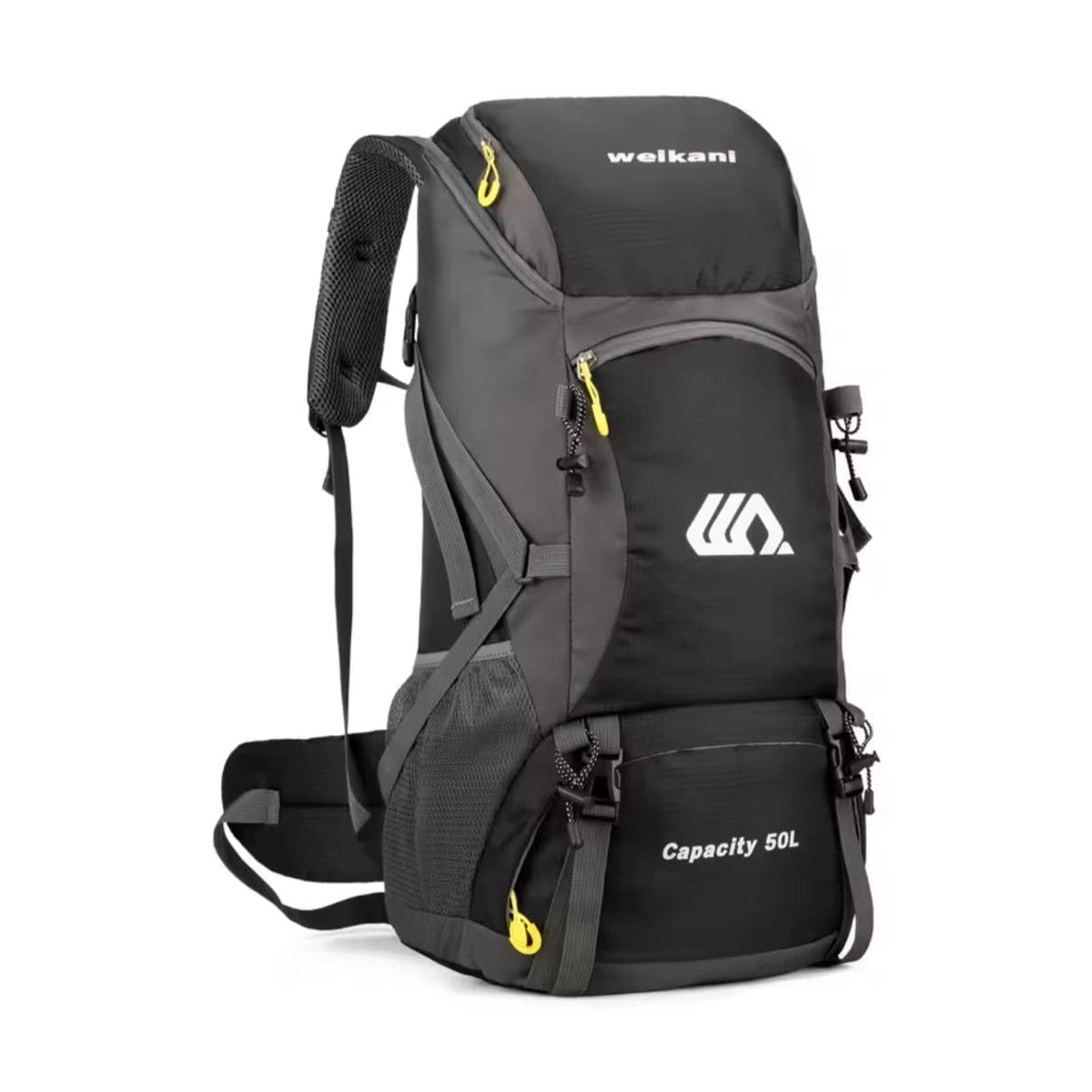 Travel Backpack 50L – Waterproof with Side Pockets, Walking Stick Straps & Multiple Compartments for Hiking & Outdoor Adventures