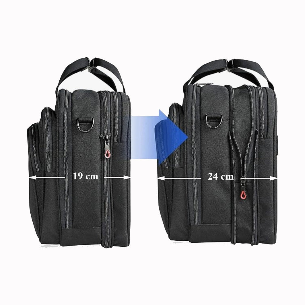 Business Laptop Briefcase - 17 Inch - Water-Resistant - Expandable & RFID Protected