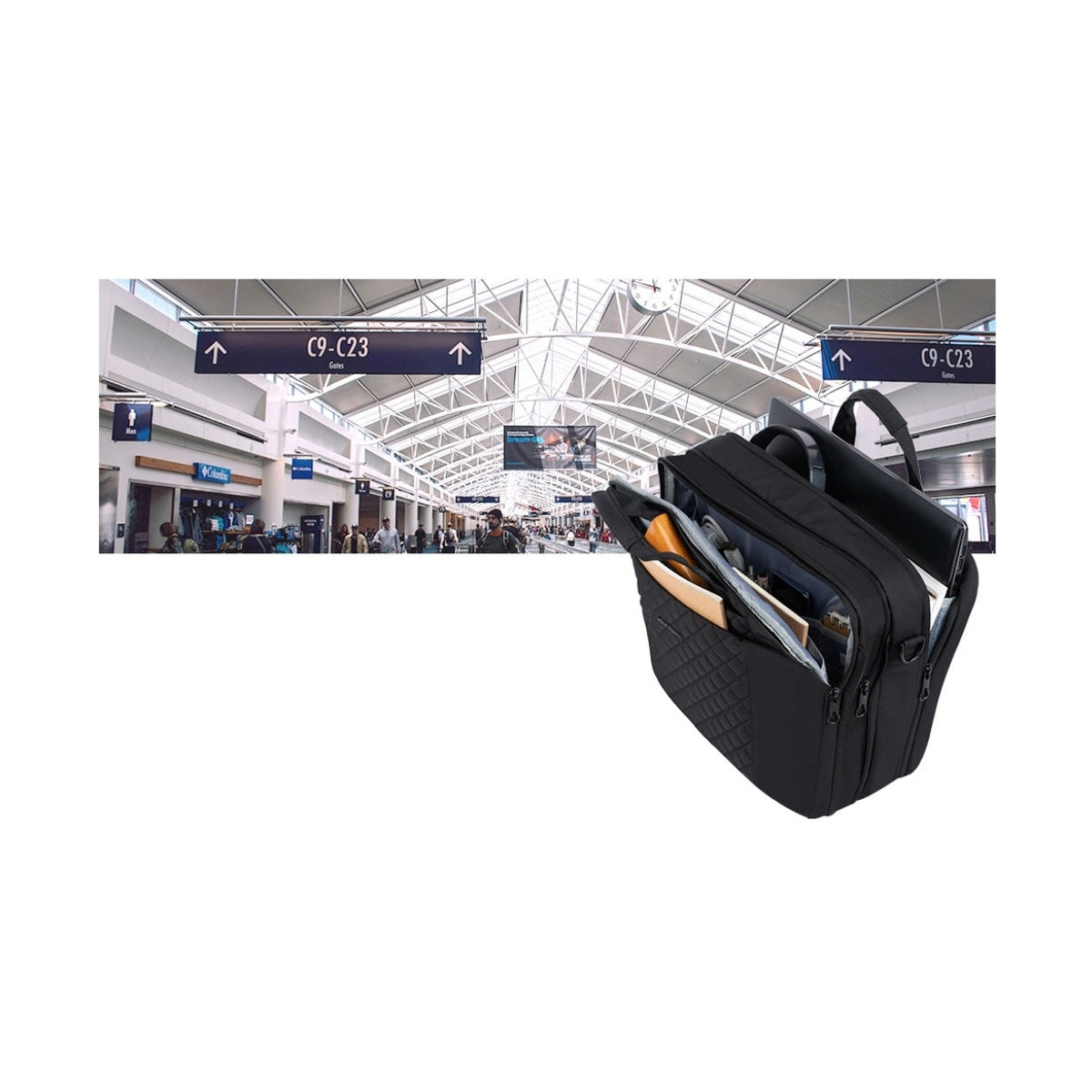 Laptop Shoulder Bag 17-Inch Quilted - Water Resistant - RFID-Protected Lightweight - Stylish - Men & Women