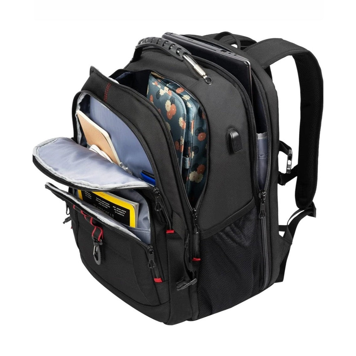 Travel Laptop Backpack 48L TSA-Friendly - Water Resistant & Anti Theft – Zip Lock - Fits 17 inch Laptops - Black