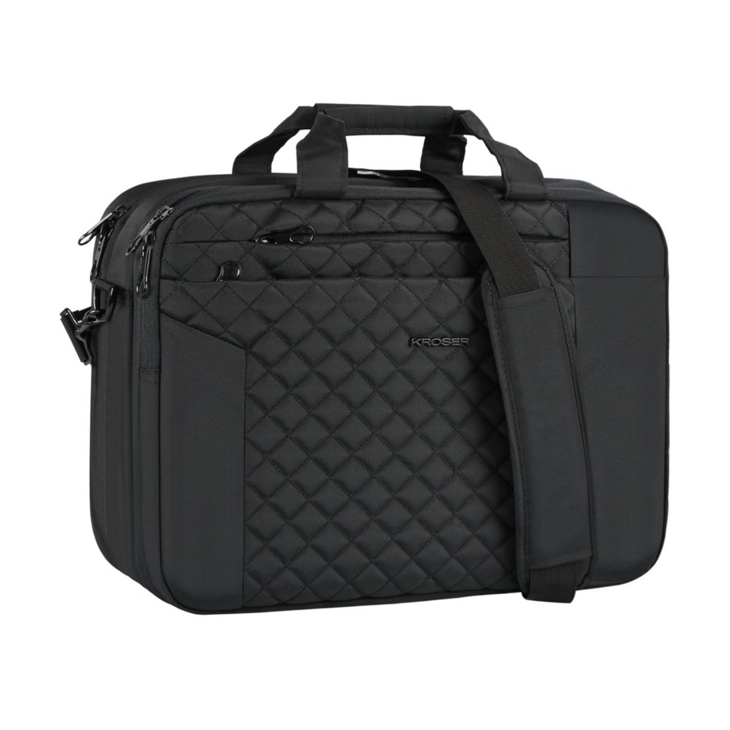 Kroser 17-Inch Quilted Laptop Shoulder Bag - Water Resistant - RFID-Protected Lightweight - Stylish - Men & Women