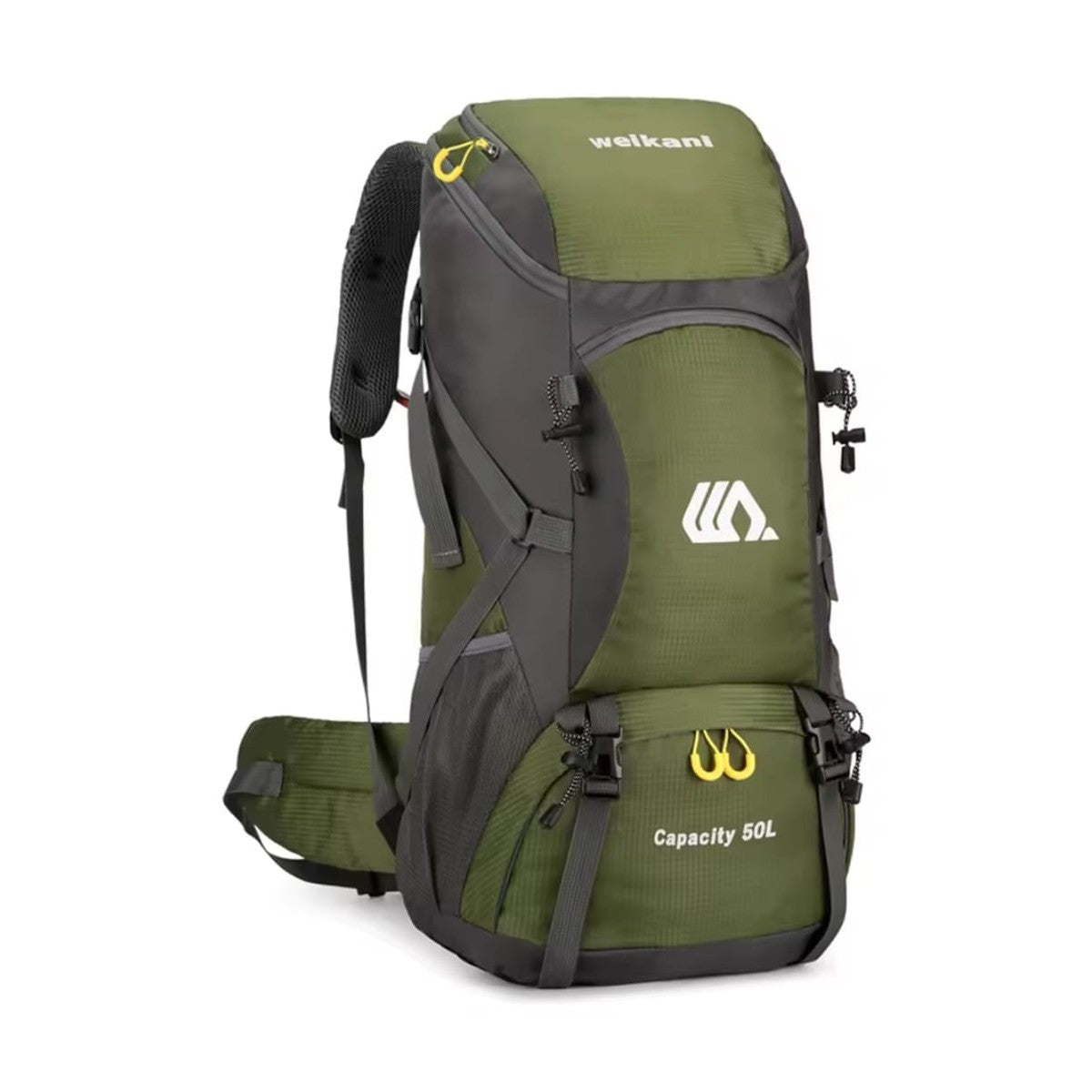 Travel Backpack 50L – Waterproof with Side Pockets, Walking Stick Straps & Multiple Compartments for Hiking & Outdoor Adventures