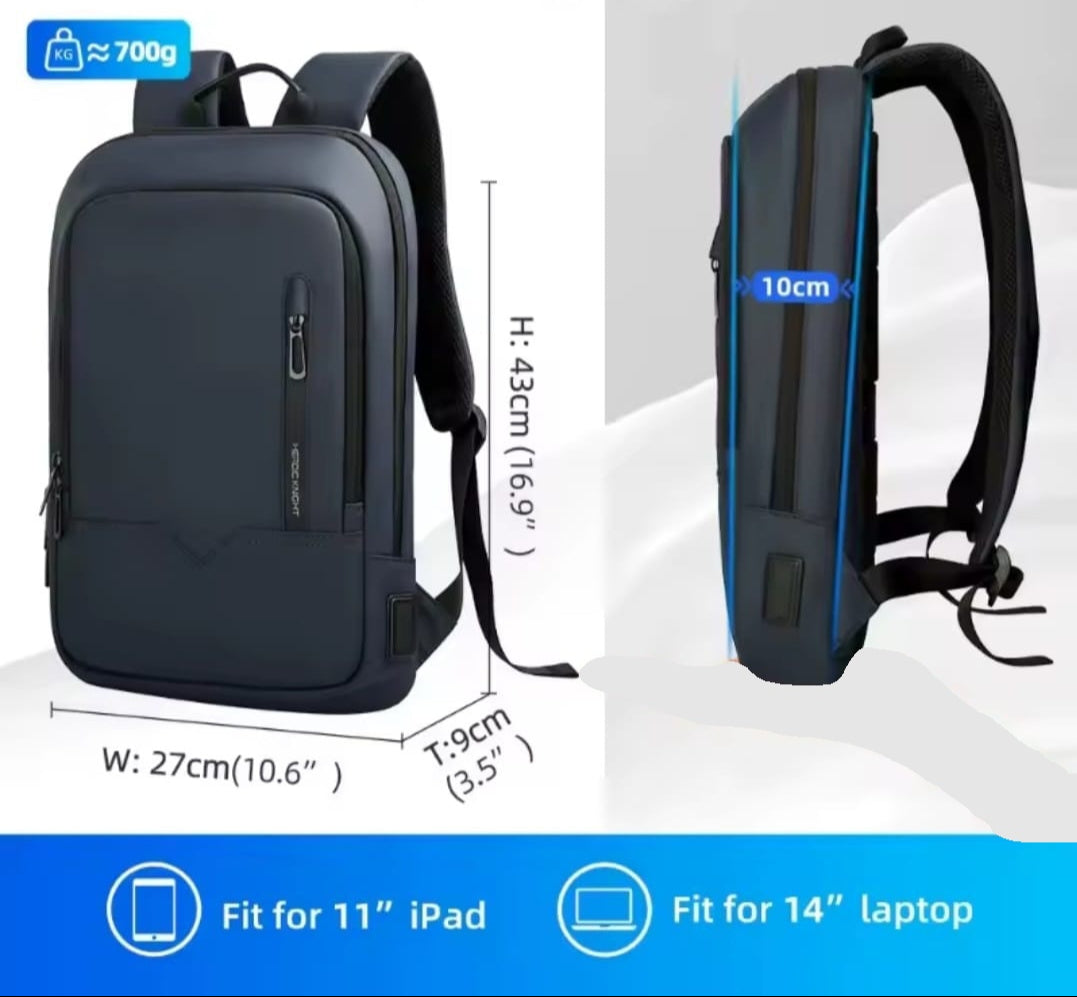 Slim Laptop Backpack 15 Inch – USB Type-C Ports, Water-Resistant, Sleek Lightweight Design