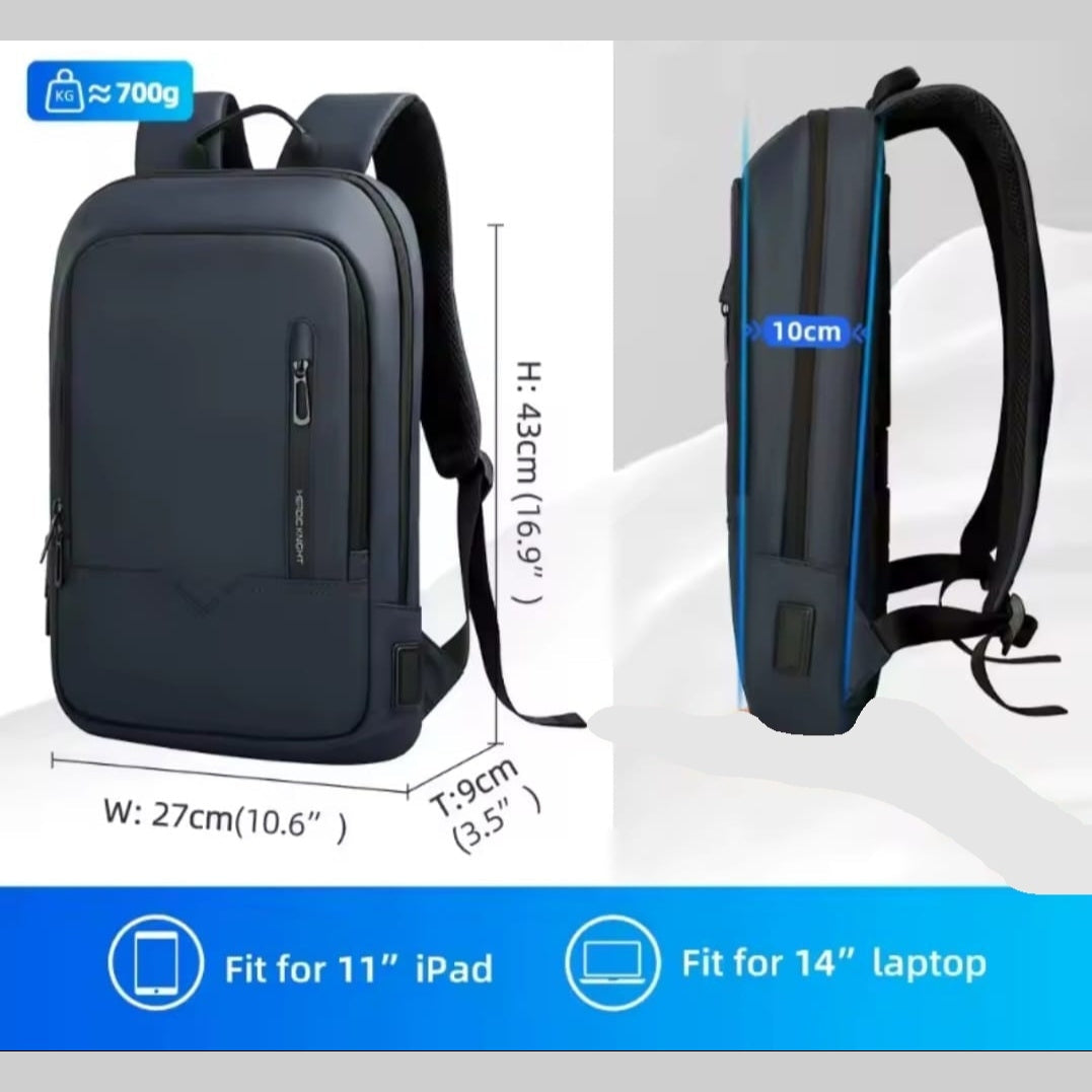 Slim Laptop Backpack 15 Inch – USB Type-C Ports, Water-Resistant, Sleek Lightweight Design