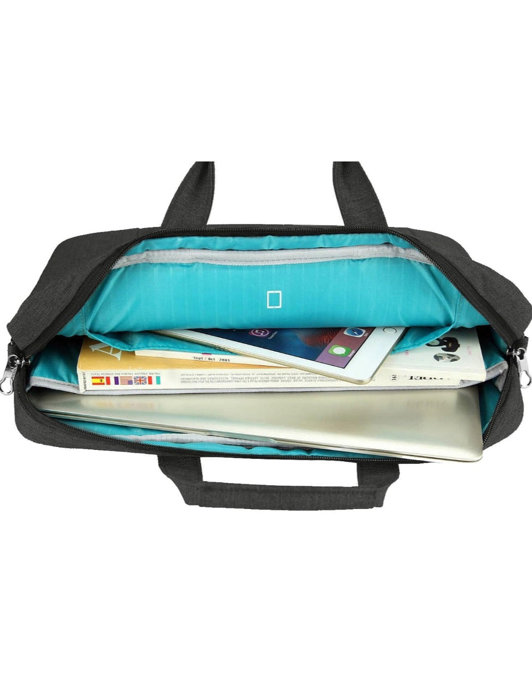 Kroser 15.6-Inch Laptop Briefcase – Expandable, Water-Resistant & RFID Safe – Lightweight Business Bag – Black