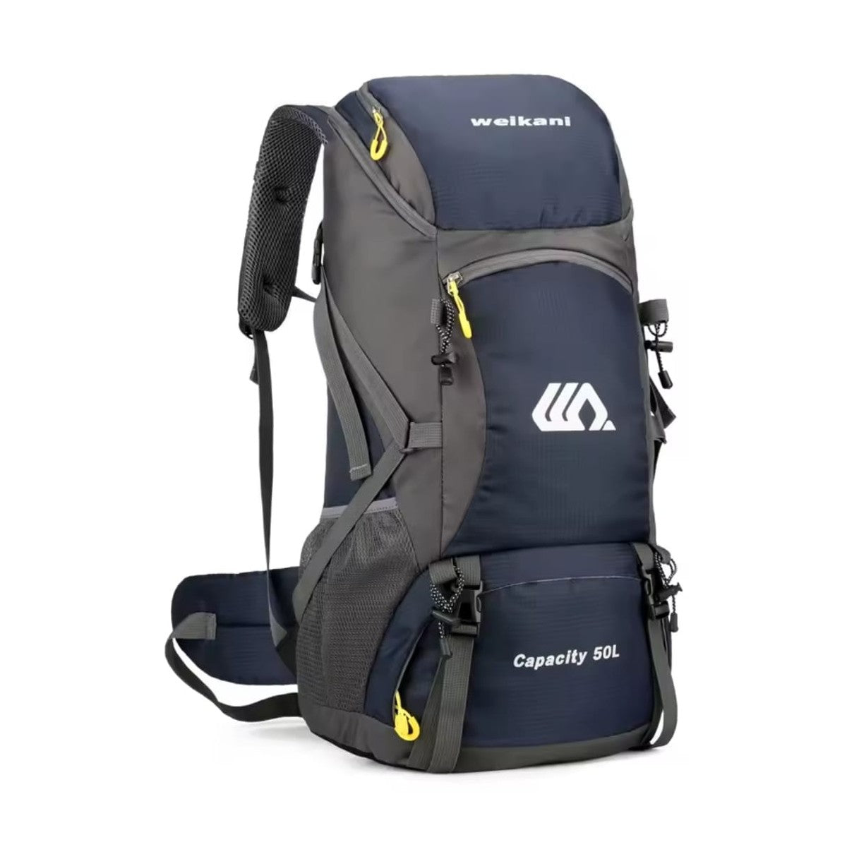 Travel Backpack 50L – Waterproof with Side Pockets, Walking Stick Straps & Multiple Compartments for Hiking & Outdoor Adventures