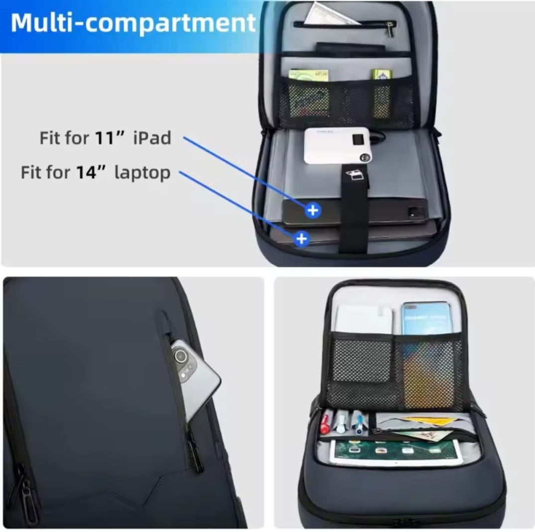 Slim Laptop Backpack 15 Inch – USB Type-C Ports, Water-Resistant, Sleek Lightweight Design