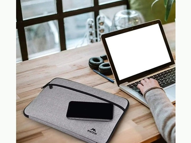 Laptop Sleeve 14-Inch - Water Resistant & Stylish with Soft Lining – Fits MacBook Air/Pro – Grey