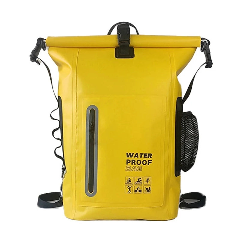 Fully Waterproof Rolltop Backpack with Front & Side Pockets – Boating, Kayaking & Cycling