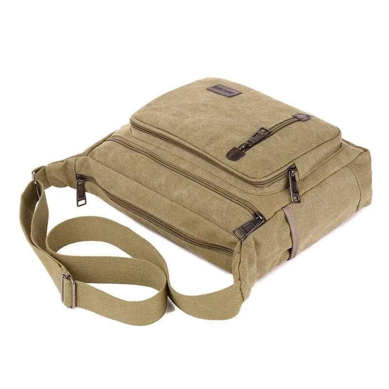Vintage Crossbody Bag – Stylish Multi-Pockets Shoulder Bag for Men & Women – Casual & Functional Design