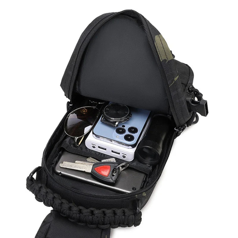 Tactical Sling Crossbody Bag – Durable Outdoor Shoulder Pack for Hiking, Cycling, Climbing & Fishing – Adjustable Strap & Multiple Pockets