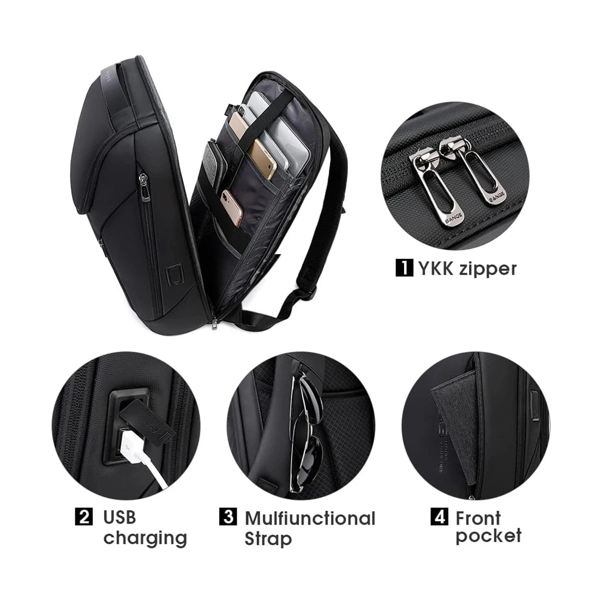 Business Laptop Backpack - 17 Inch - USB port - Sleek & Structured Design