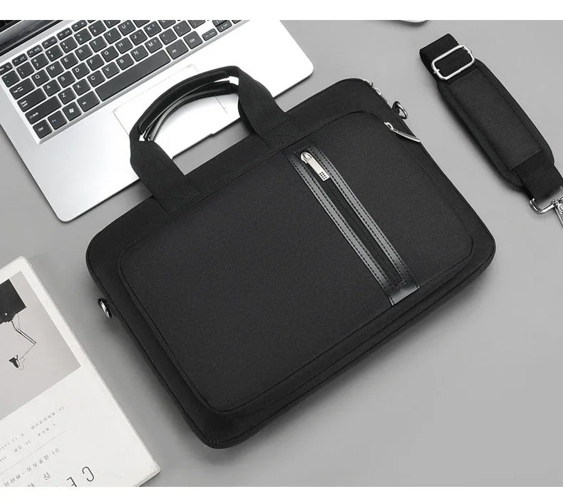 Laptop Sleeve & Shoulder Bag – Extra Foam Protection, Luggage Belt, and Water-Resistant Design – Fits MacBook, ASUS, Lenovo, Dell & Huawei