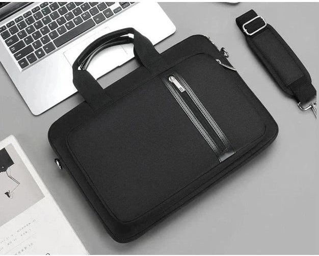 Laptop Sleeve & Shoulder Bag – Extra Foam Protection, Luggage Belt, and Water-Resistant Design – Fits MacBook, ASUS, Lenovo, Dell & Huawei