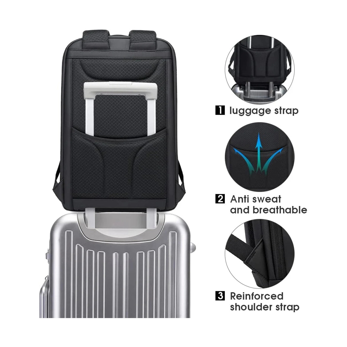 Travel Backpack 19 Inch – USB Port Water Resistant - Sleek Design with Multiple Pockets for Organized Travel