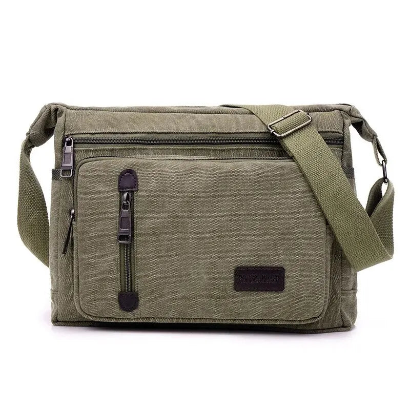 Vintage Crossbody Bag – Stylish Multi-Pockets Shoulder Bag for Men & Women – Casual & Functional Design