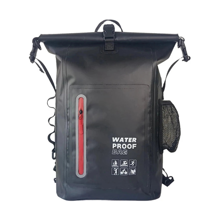 Fully Waterproof Rolltop Backpack with Front & Side Pockets – Boating, Kayaking & Cycling