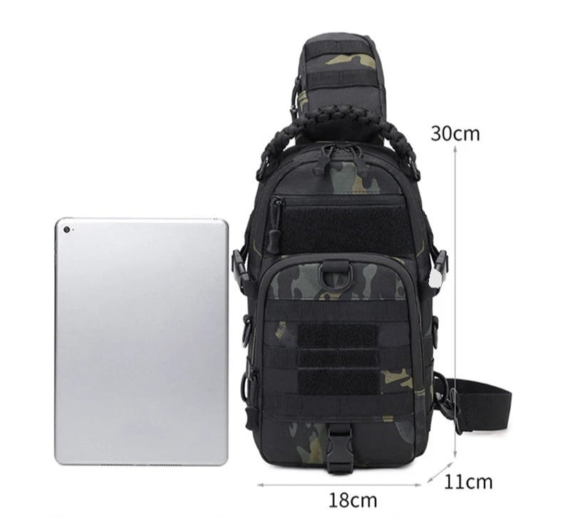 Tactical Sling Crossbody Bag – Durable Outdoor Shoulder Pack for Hiking, Cycling, Climbing & Fishing – Adjustable Strap & Multiple Pockets