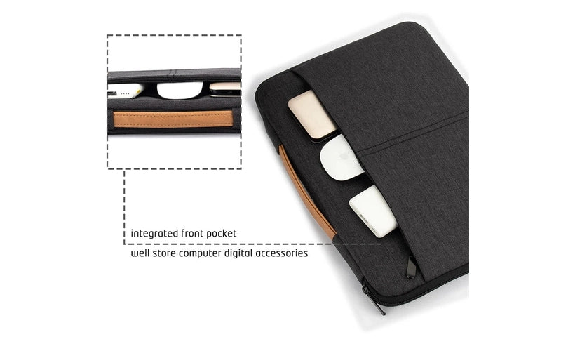 Classic Water-Resistant Laptop Sleeve with Extra Pockets – Slim & Protective Design