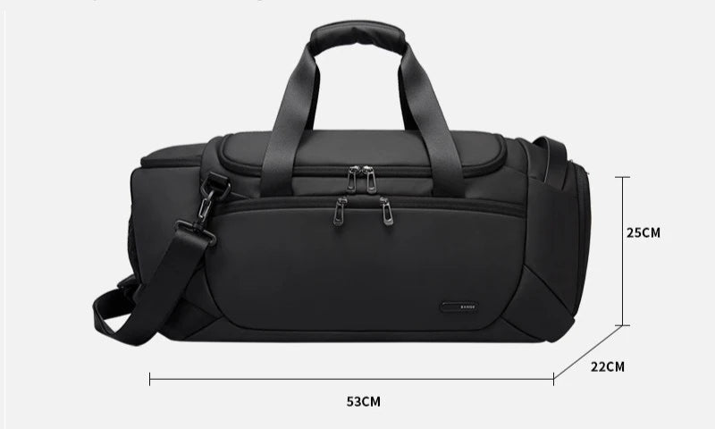Men’s Sports Duffel Bag – Water-Resistant Gym Bag with Dry/Wet Separation & Extra Side Shoe Compartment – Ideal for Travel & Fitness