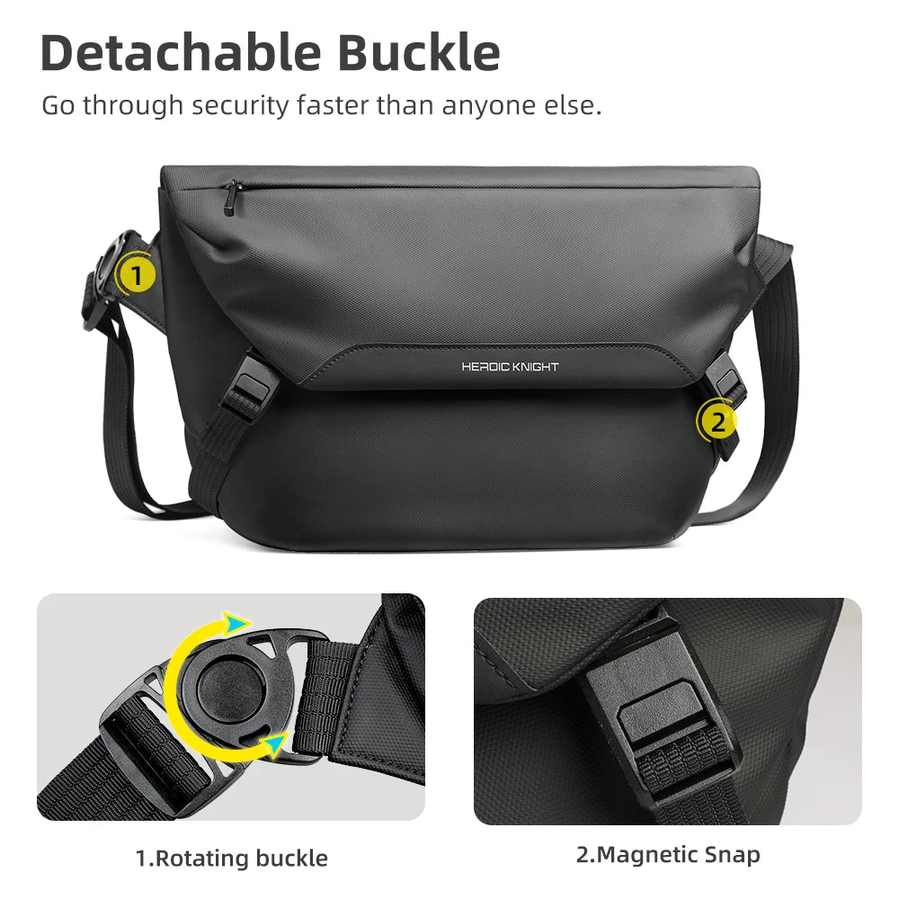 Men’s Shoulder Crossbody Messenger Bag – Water-Resistant Side Bag for 11-Inch iPad & Smartphone – Multiple Compartments for Outdoor, Cycling & Everyday Use
