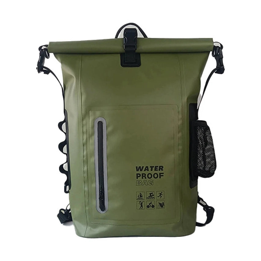 Fully Waterproof Rolltop Backpack with Front & Side Pockets – Boating, Kayaking & Cycling
