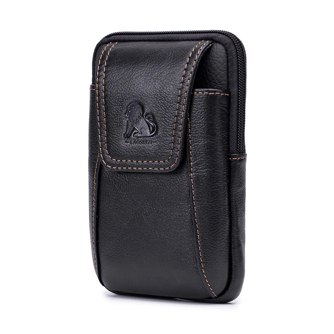 Premium Leather Belt Bag – Lightweight Waist Pack for Mobile Phone, Cards & Keys – Ideal for Hiking, Camping, Climbing & Cycling