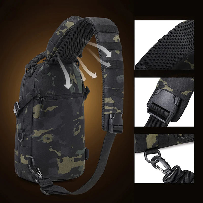 Tactical Sling Crossbody Bag – Durable Outdoor Shoulder Pack for Hiking, Cycling, Climbing & Fishing – Adjustable Strap & Multiple Pockets