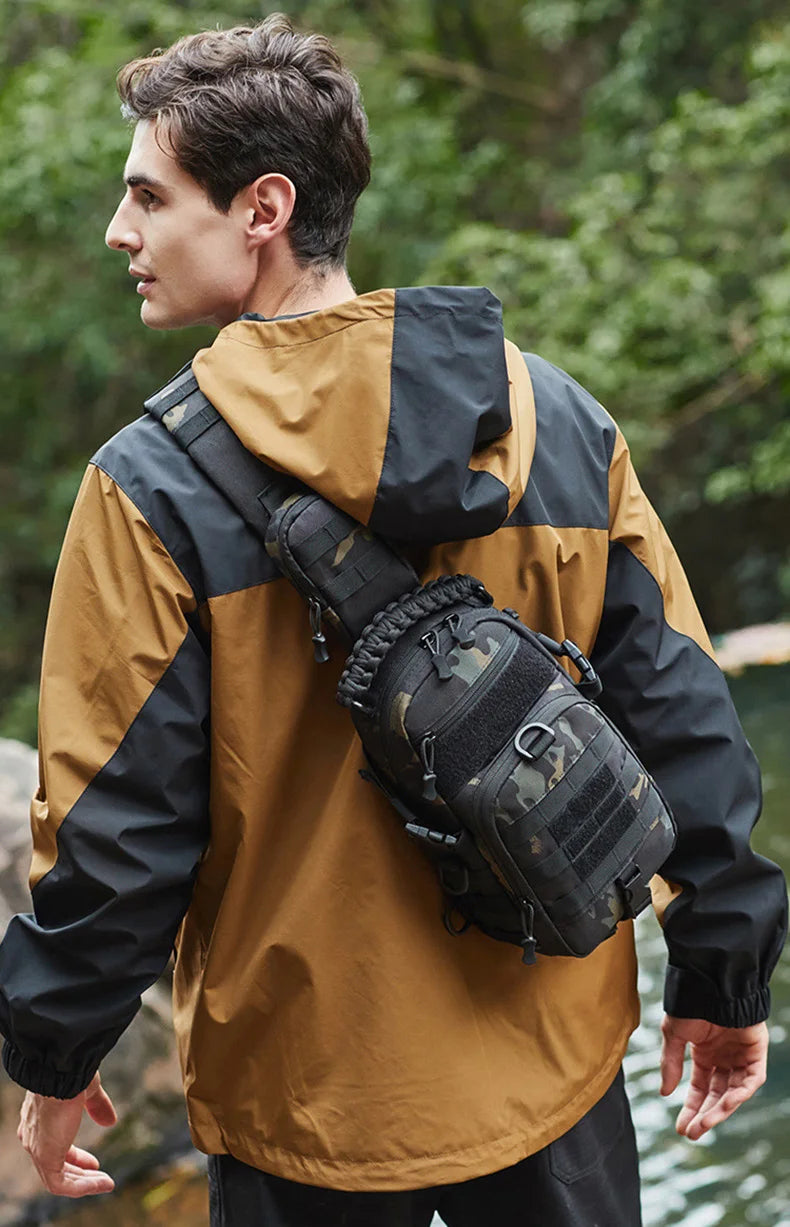 Tactical Sling Crossbody Bag – Durable Outdoor Shoulder Pack for Hiking, Cycling, Climbing & Fishing – Adjustable Strap & Multiple Pockets