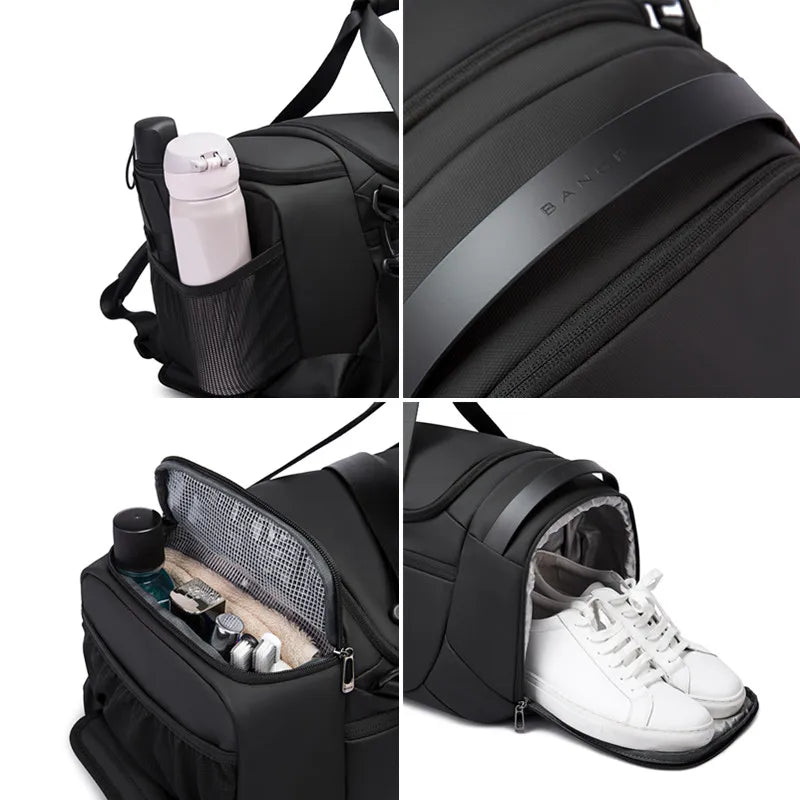 Men’s Sports Duffel Bag – Water-Resistant Gym Bag with Dry/Wet Separation & Extra Side Shoe Compartment – Ideal for Travel & Fitness