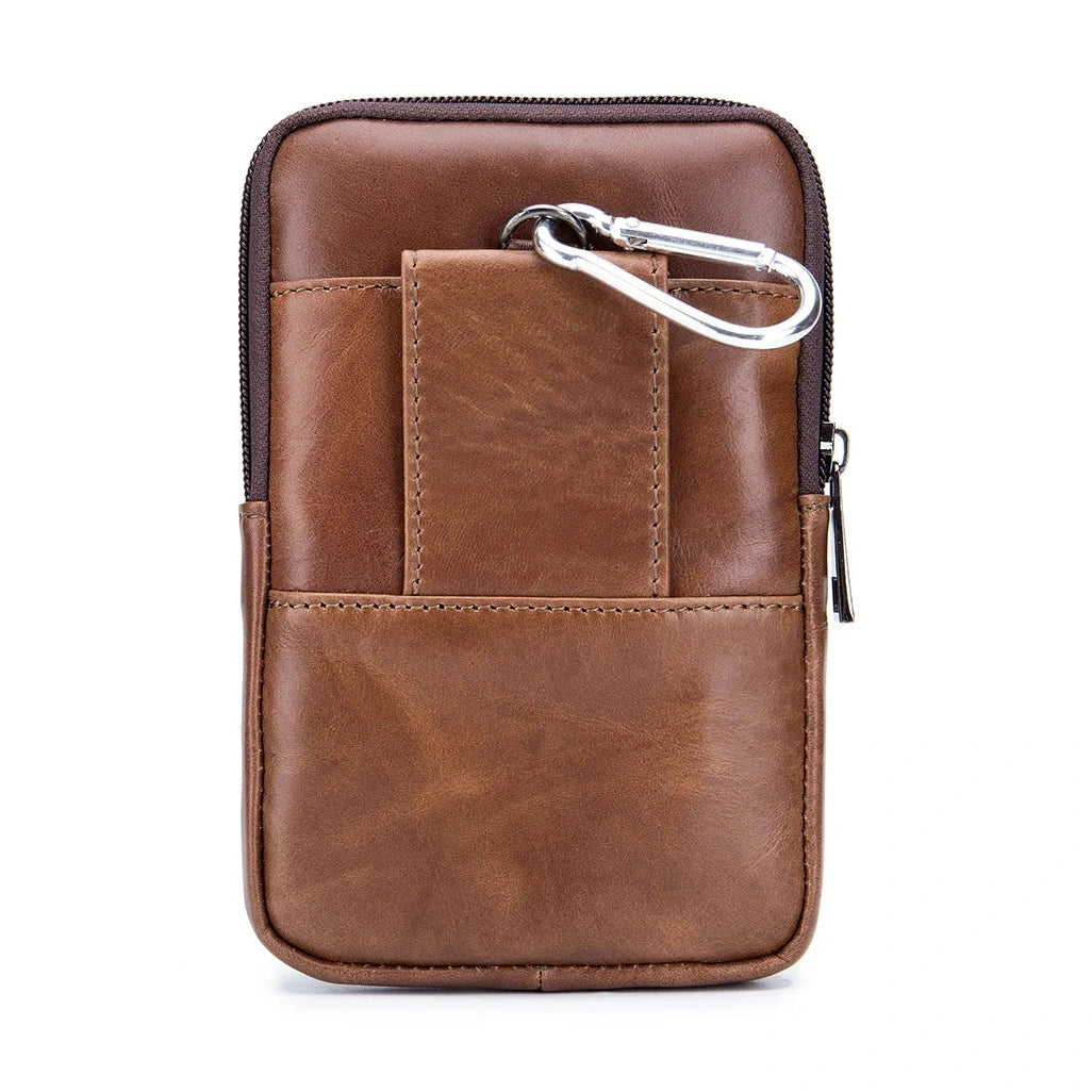 Premium Leather Belt Bag – Lightweight Waist Pack for Mobile Phone, Cards & Keys – Ideal for Hiking, Camping, Climbing & Cycling