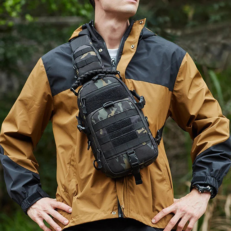 Tactical Sling Crossbody Bag – Durable Outdoor Shoulder Pack for Hiking, Cycling, Climbing & Fishing – Adjustable Strap & Multiple Pockets
