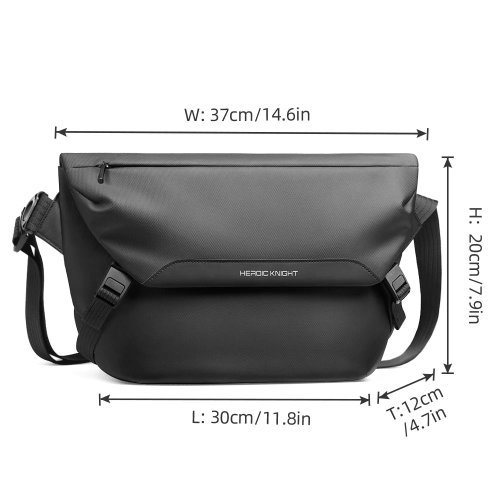Men’s Shoulder Crossbody Messenger Bag – Water-Resistant Side Bag for 11-Inch iPad & Smartphone – Multiple Compartments for Outdoor, Cycling & Everyday Use