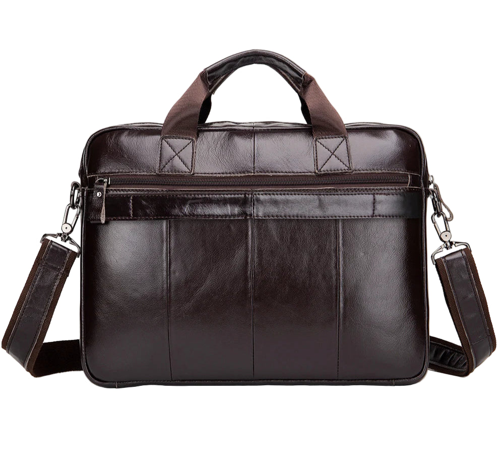 Executive Leather Men’s Briefcase – Elegant, Spacious Shoulder Bag with Organized Pockets for Daily Use