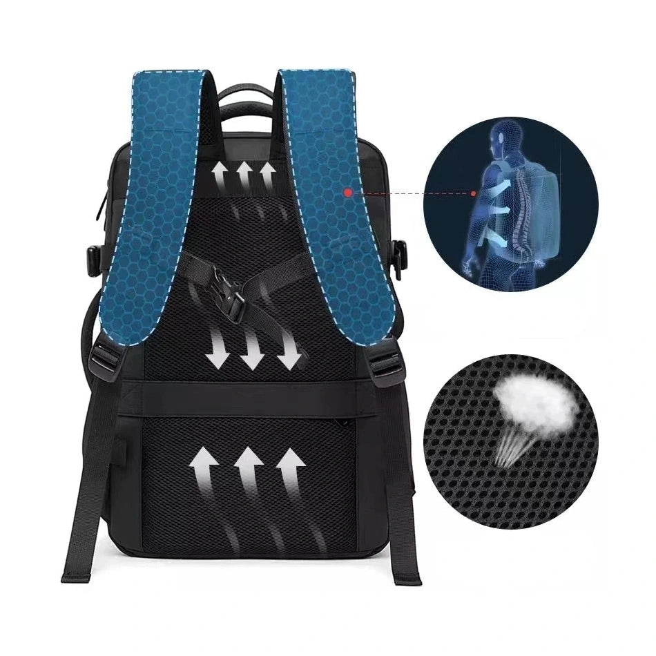 Expandable 37L Travel Backpack – Lightweight, Water-Resistant & Multi-Compartment Design