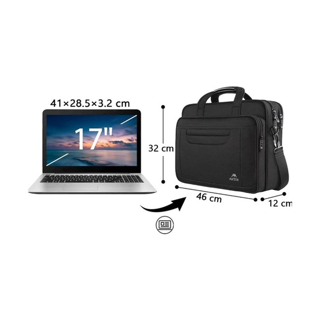 Business Laptop Briefcase 17-Inch Water-Resistant, Anti-Theft, and Foam-Protected