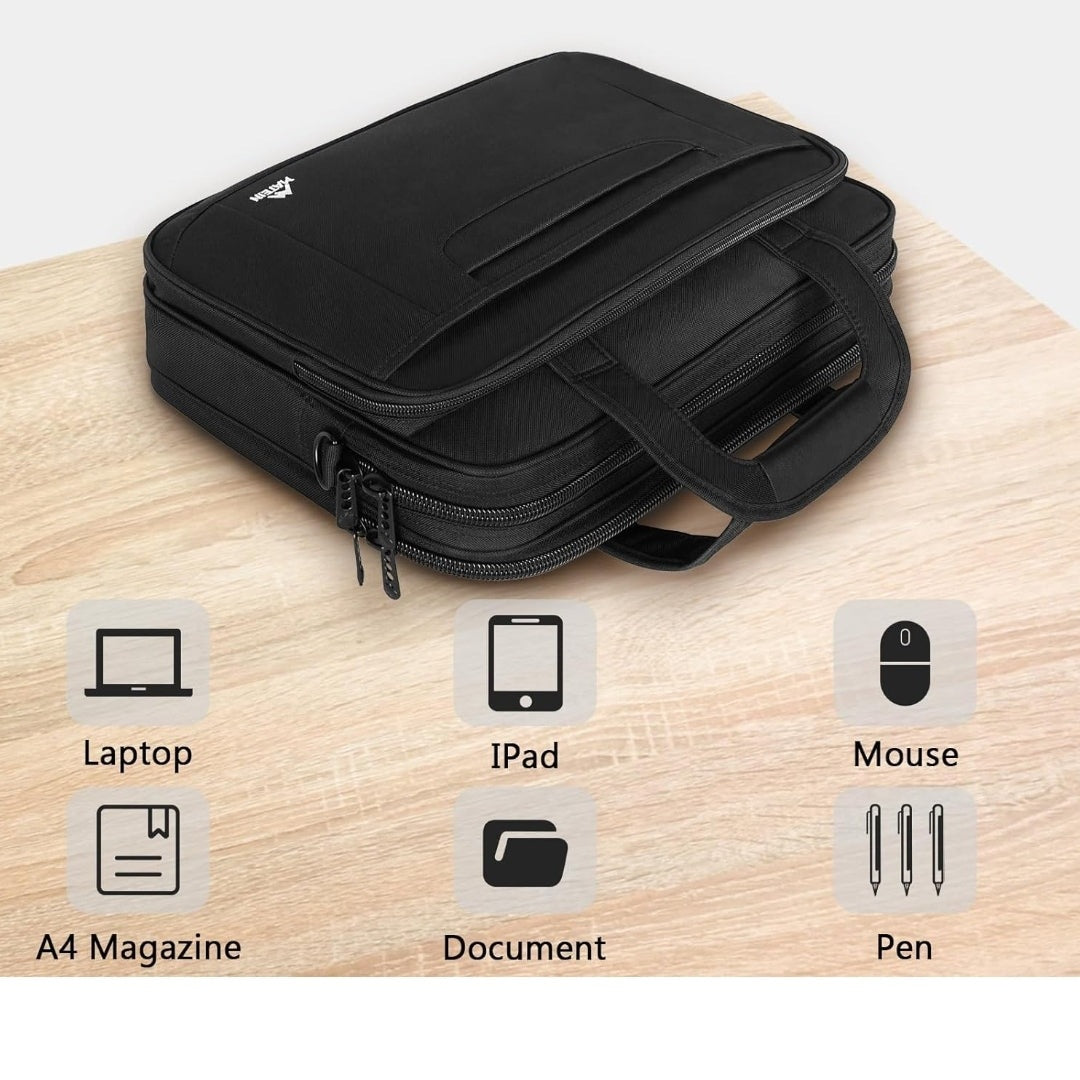 Business Laptop Briefcase 17-Inch Water-Resistant, Anti-Theft, and Foam-Protected