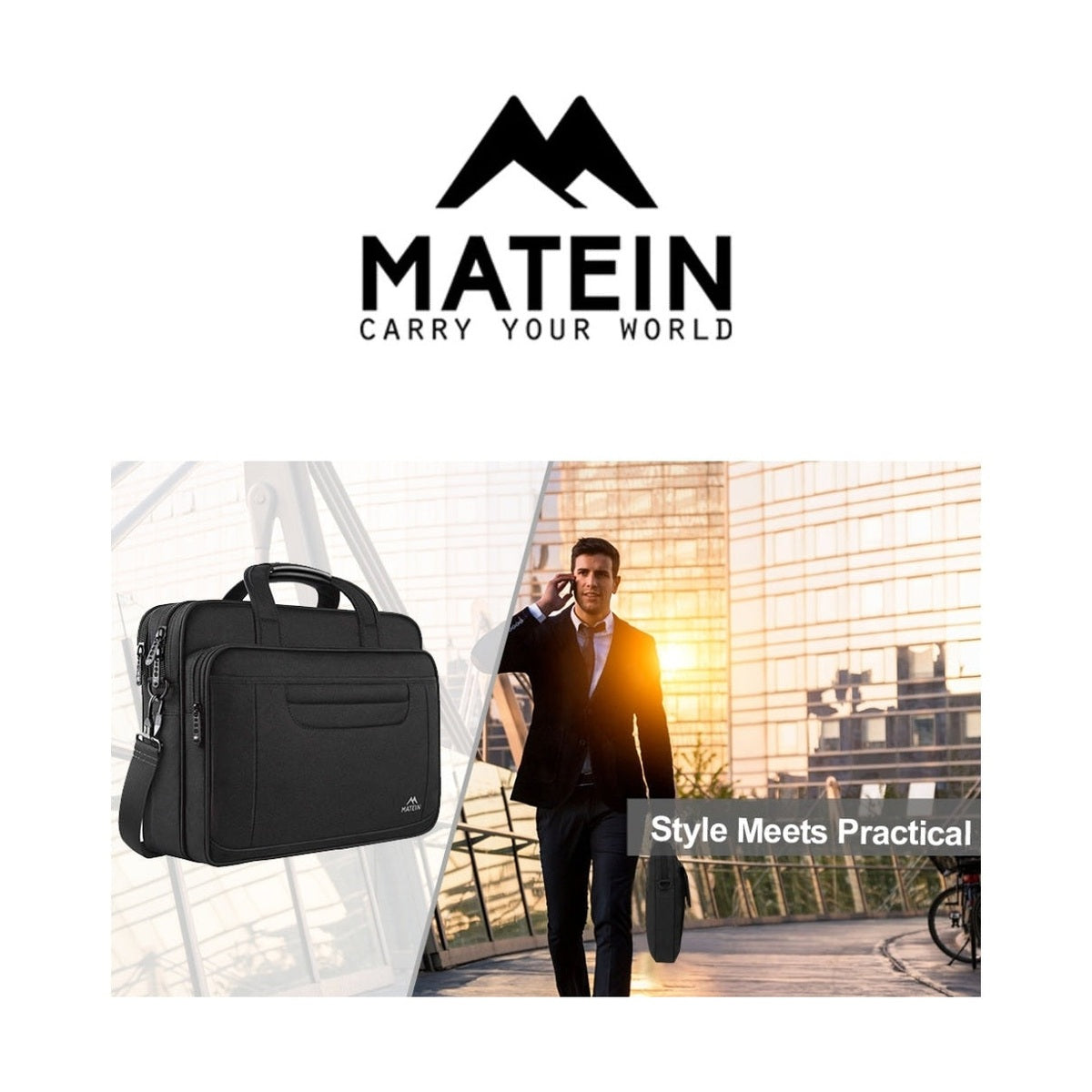 Business Laptop Briefcase 17-Inch Water-Resistant, Anti-Theft, and Foam-Protected