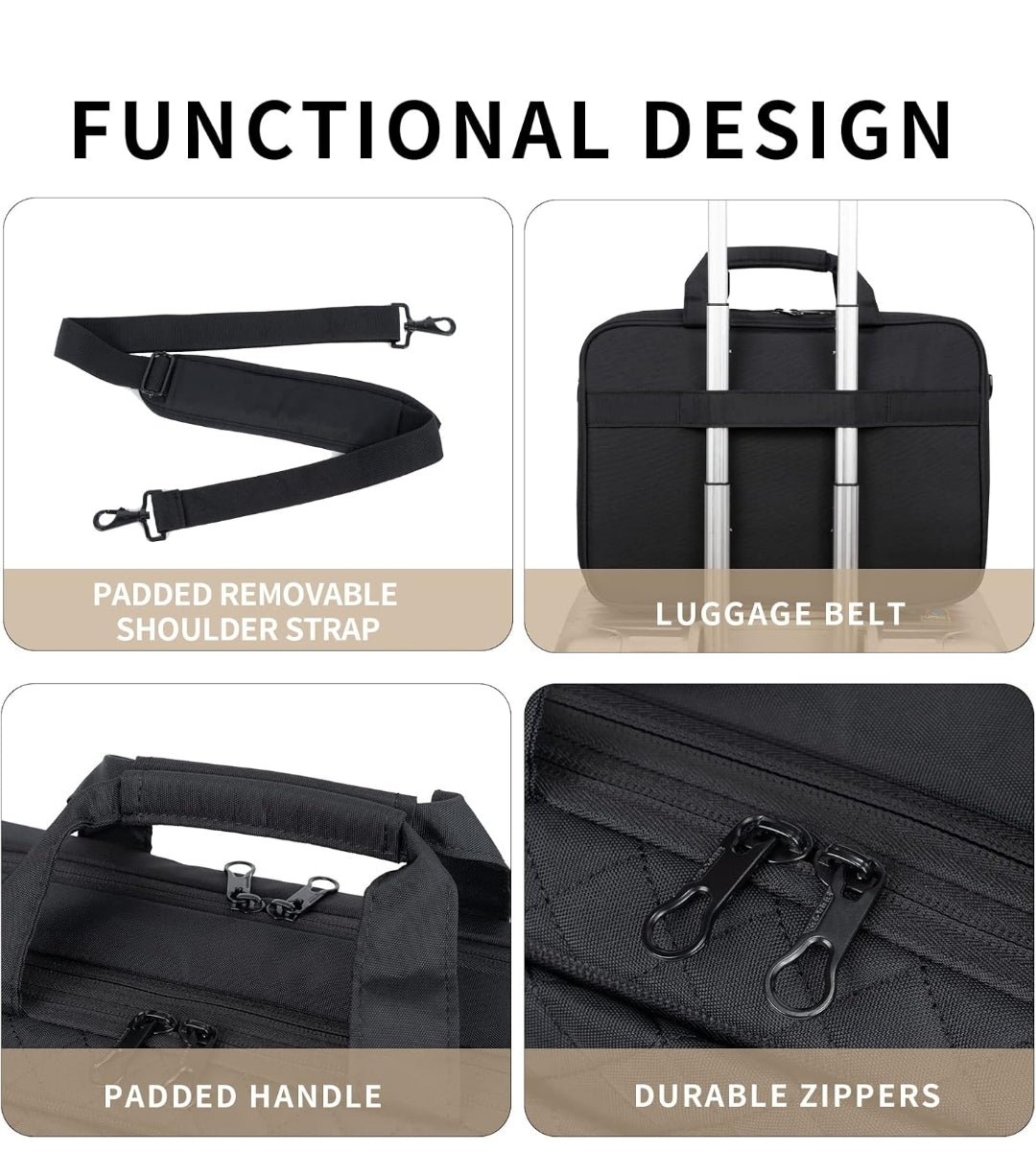 Kroser 17-Inch Quilted Laptop Shoulder Bag - Water Resistant - RFID-Protected Lightweight - Stylish - Men & Women