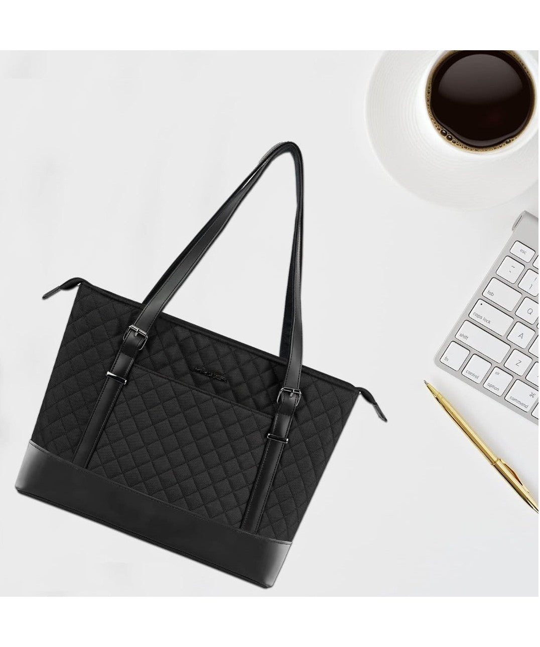 Women’s Laptop Handbag 15.6 Inch Waterproof & Lightweight USB Port – Black
