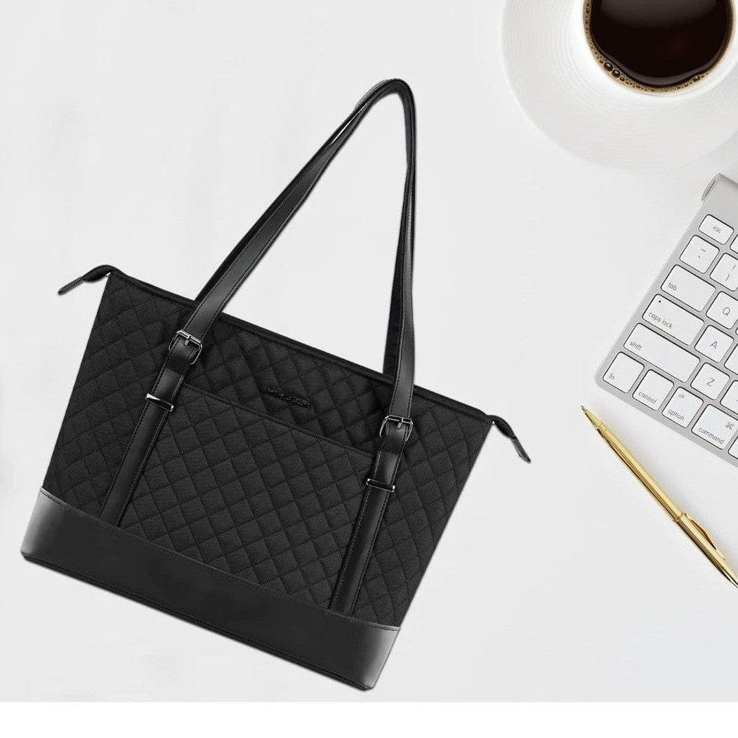 Women’s Laptop Handbag 15.6 Inch Waterproof & Lightweight USB Port – Black - KangarCase